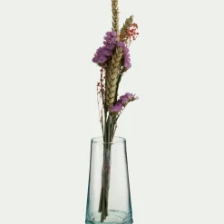 Vase conique en verre D6xH12cm - transparent