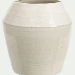 Vase contemporain en céramique H16cm - beige