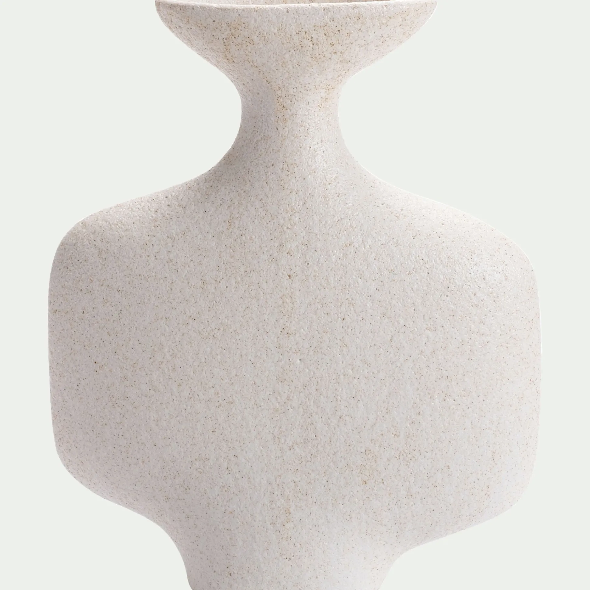 Vase contemporain en céramique H31cm - beige
