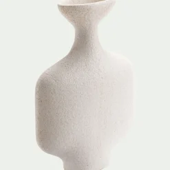 Vase contemporain en céramique H31cm - beige