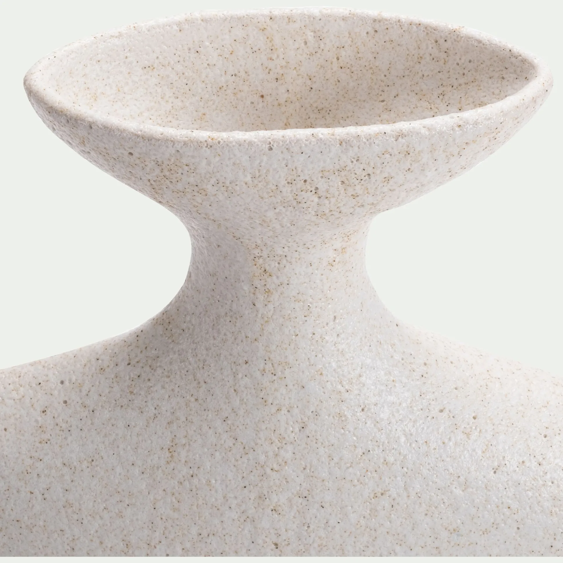 Vase contemporain en céramique H31cm - beige