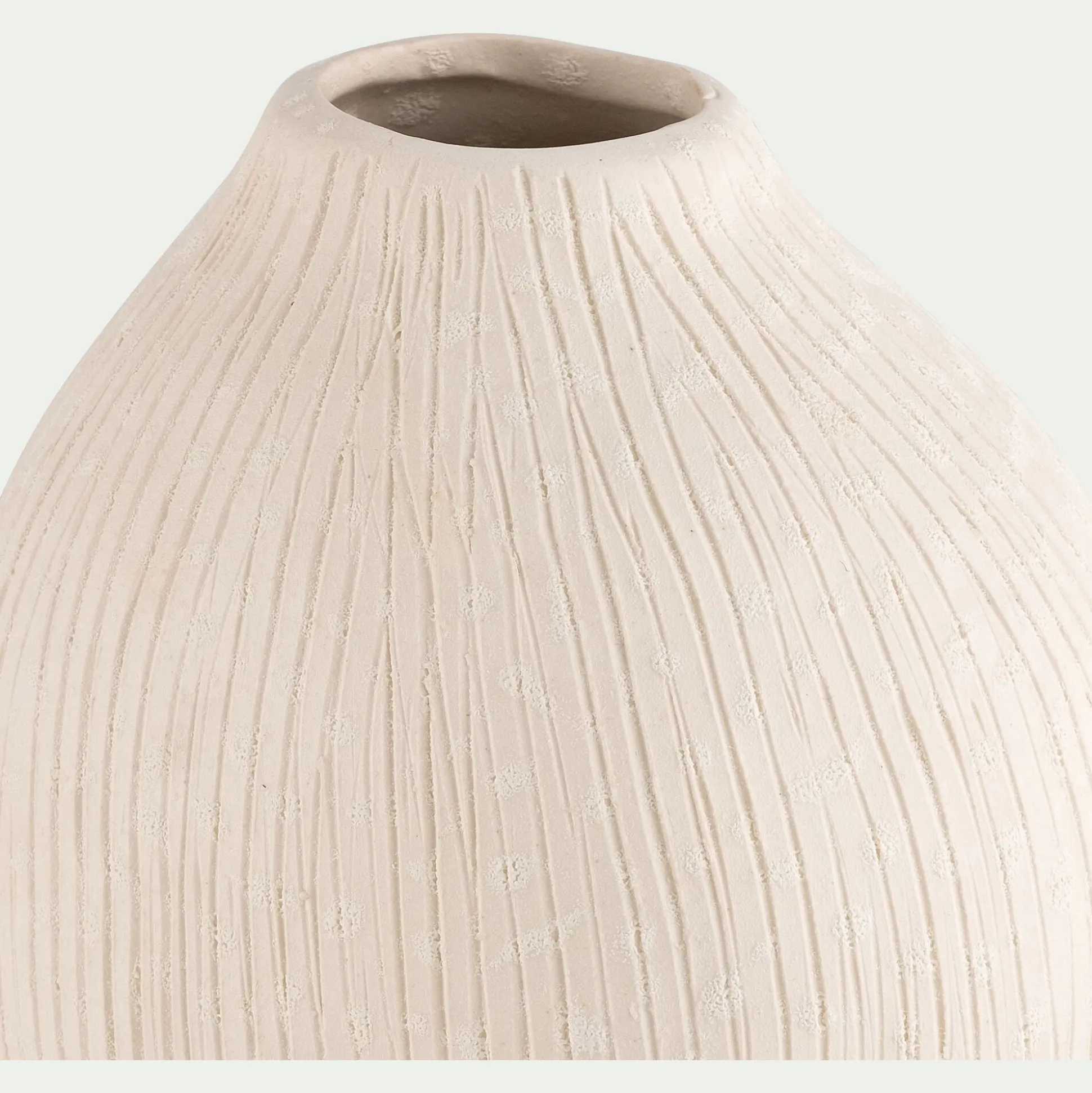 Vase contemporain en faïence H28cm - blanc