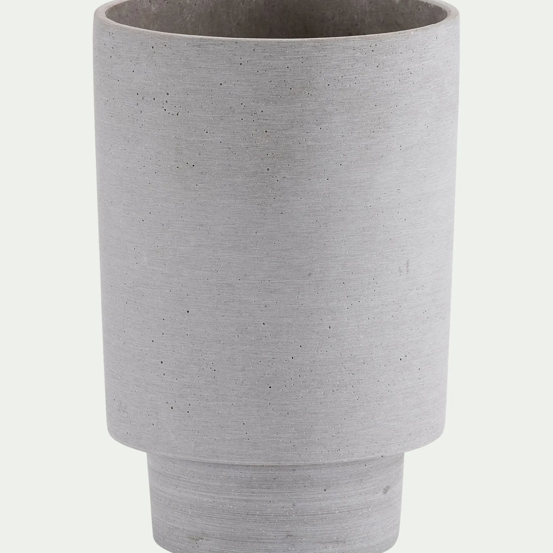 Vase contemporain en polystone effet béton H22cm - gris
