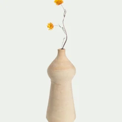 Vase contemporain en terre cuite H29cm - beige