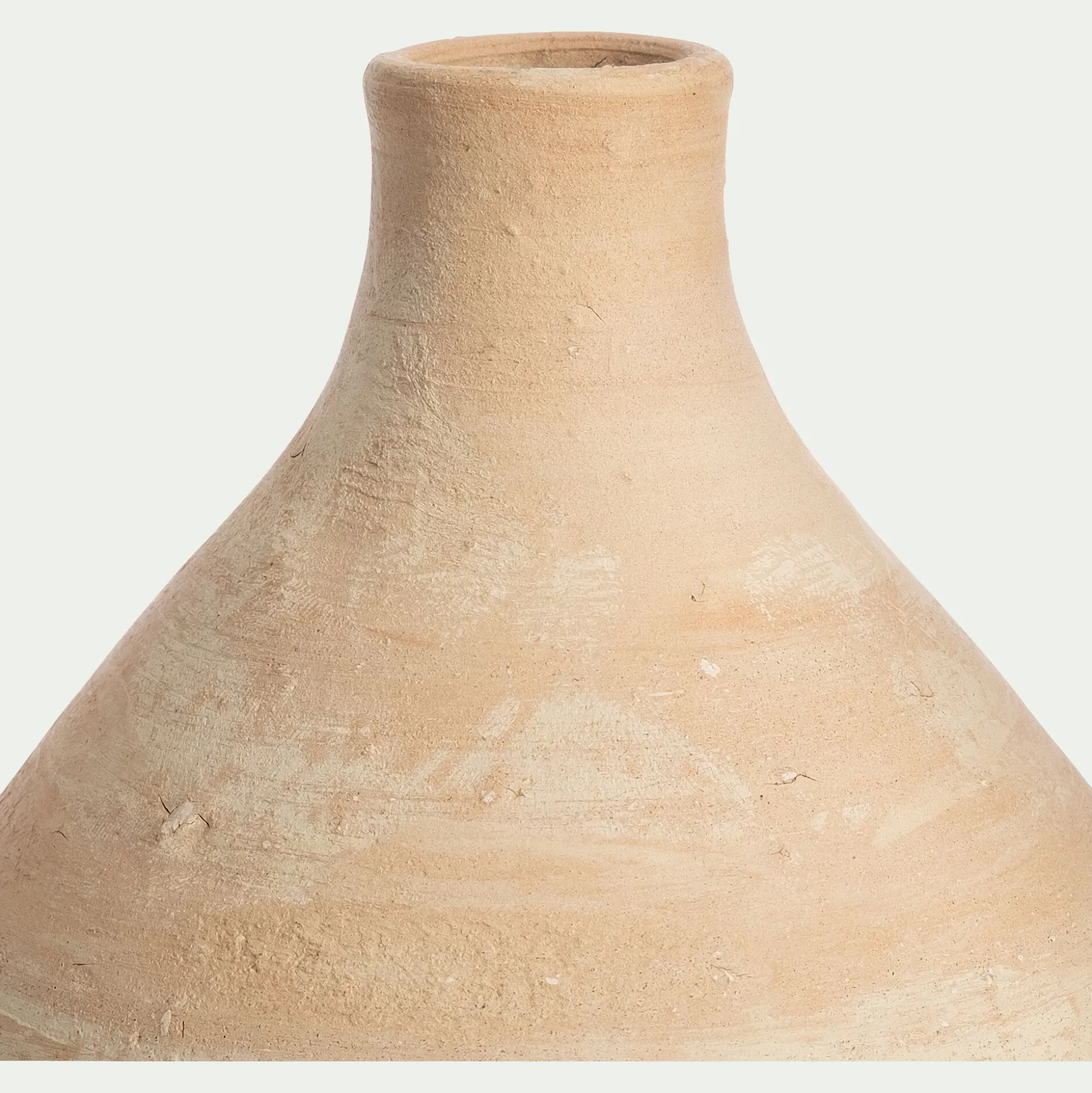 Vase contemporain en terre cuite H29cm - beige