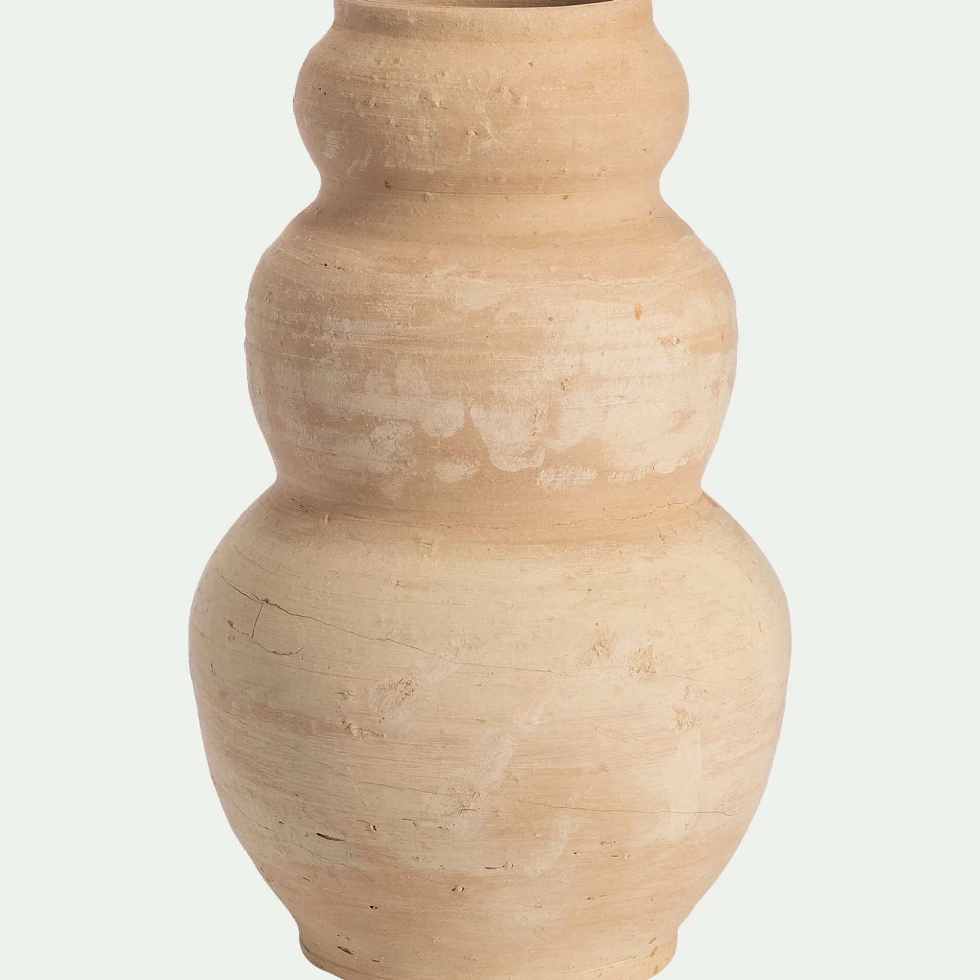 Vase contemporain en terre cuite H34cm - naturel
