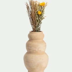 Vase contemporain en terre cuite H34cm - naturel