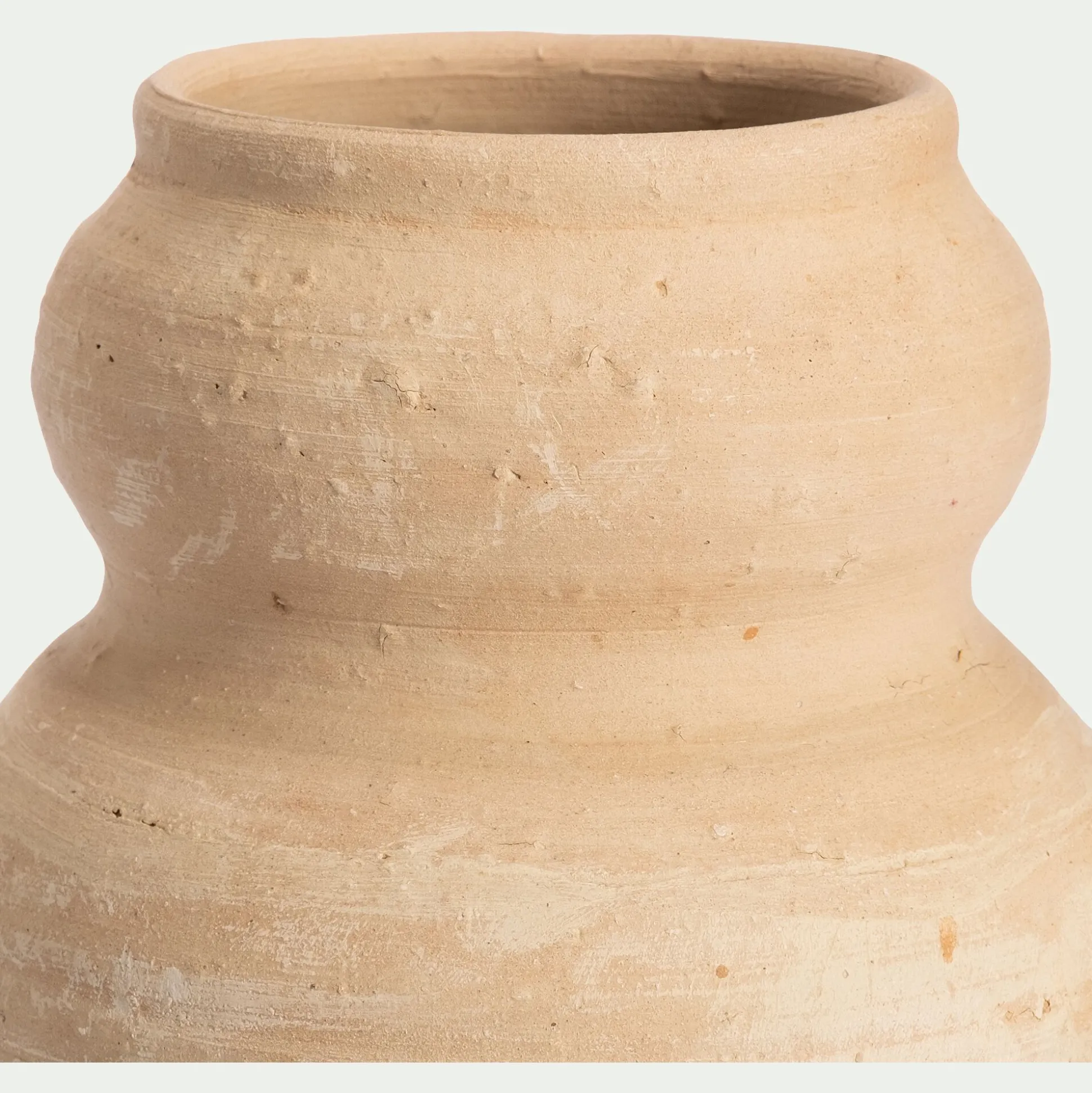 Vase contemporain en terre cuite H34cm - naturel