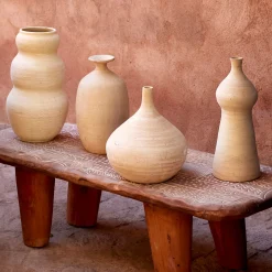 Vase contemporain en terre cuite H34cm - naturel