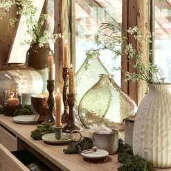 Vase contemporain en verre recyclé H34cm - orange