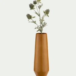 Vase en faïence H34,5cm - jaune miel