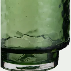 Vase en verre martelé H28,5cm - vert