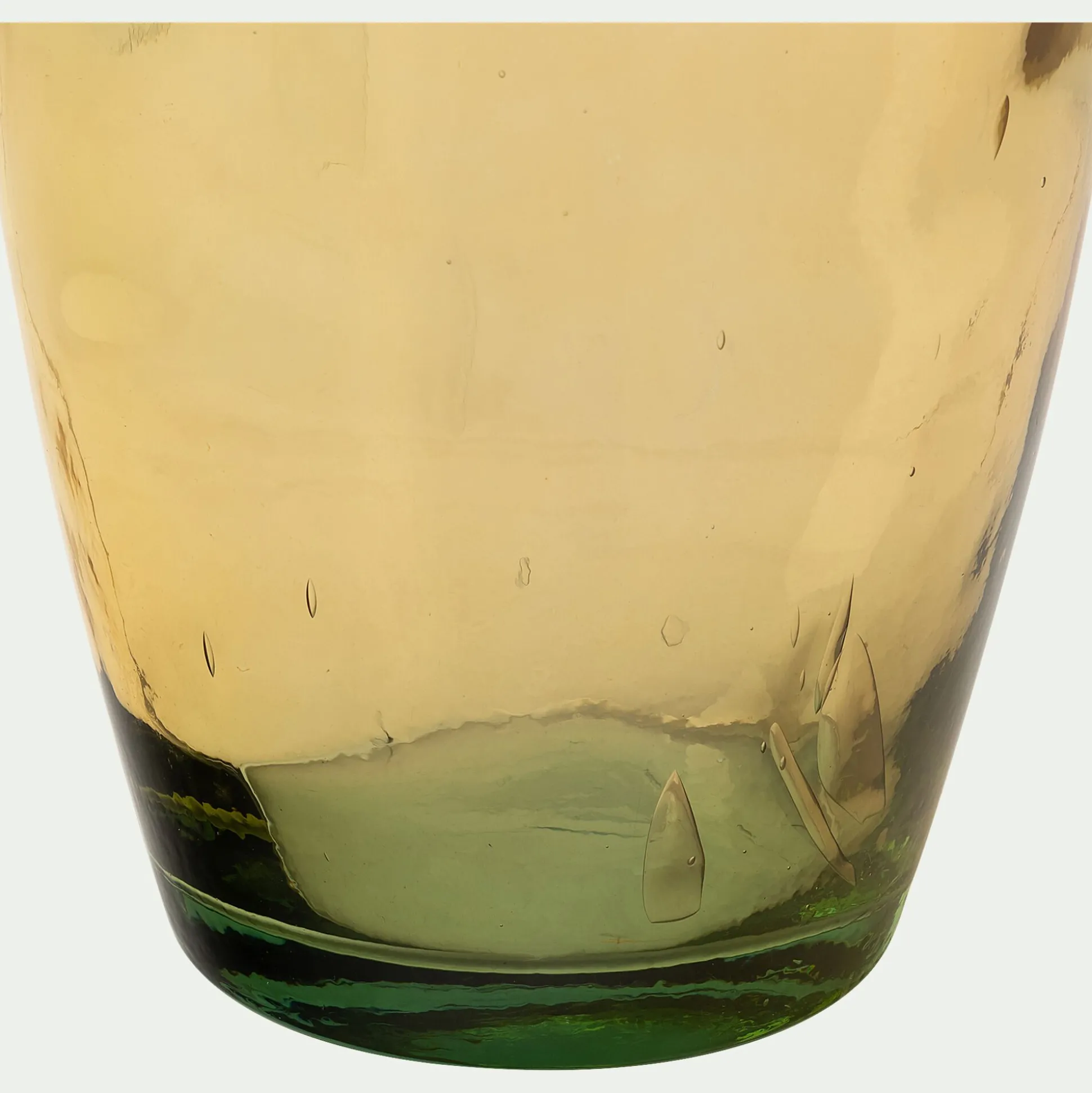 Vase en verre recyclé - jaune ocre H100cm