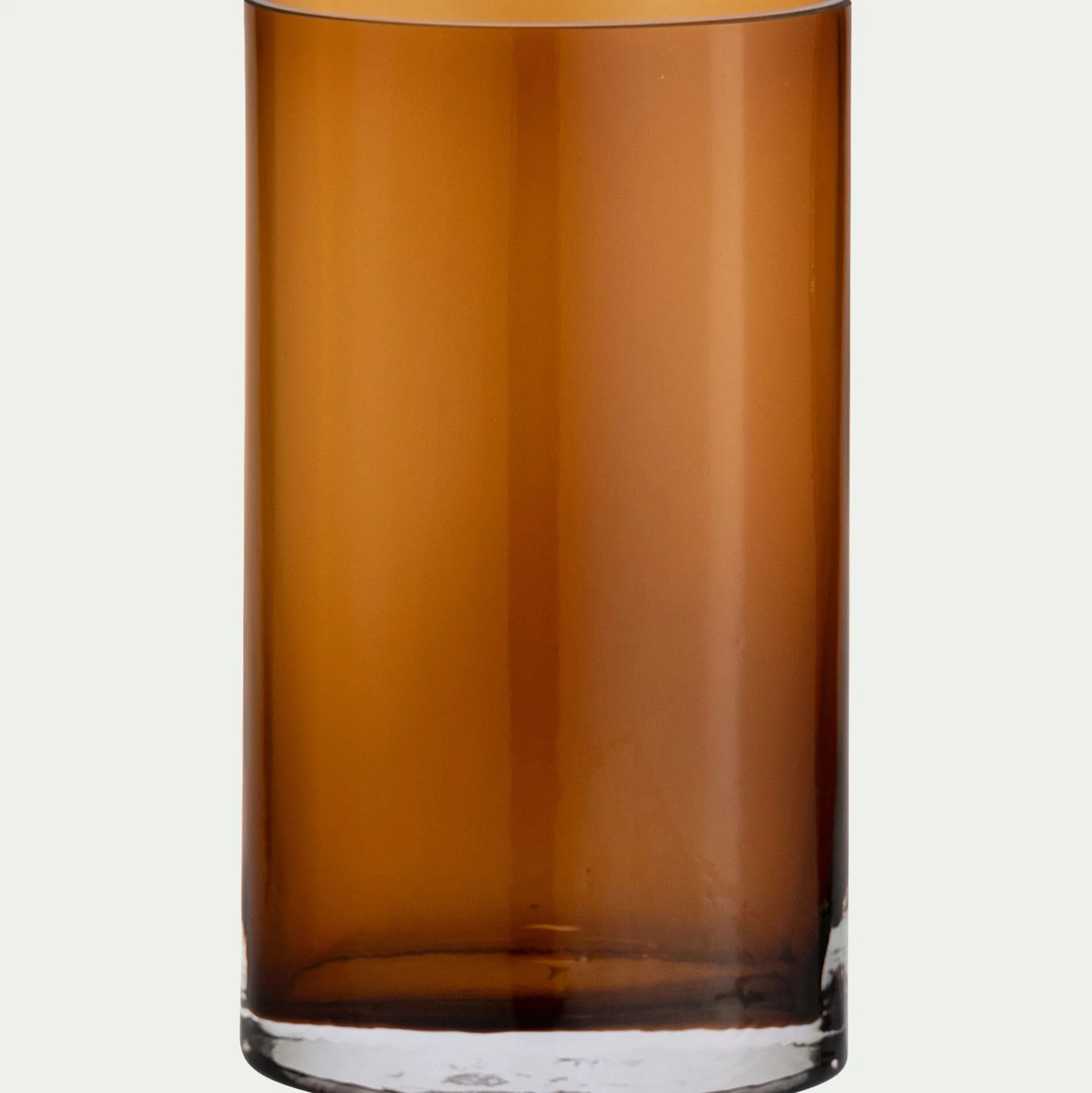 Vase ovale en verre H25cm - brun rustrel