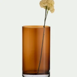 Vase ovale en verre H25cm - brun rustrel