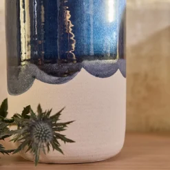 Vase pichet en faïence H51cm - bleu