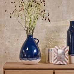 Vase pichet en faïence H33,5cm - bleu