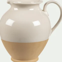 Vase pichet en grès H26,2cm - blanc