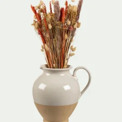 Vase pichet en grès H26,2cm - blanc