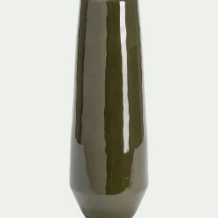 Vase tube en céramique H34,5cm - vert