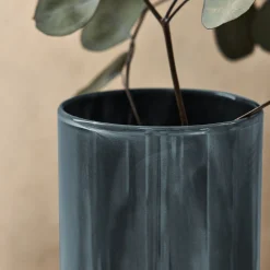 Vase tube en verre H23cm - bleu