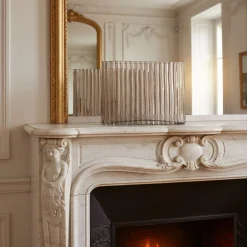 Vase tube en verre H20cm - gris