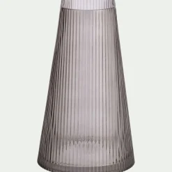 Vase tube en verre H25cm - gris