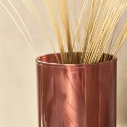 Vase tube en verre H23cm - marron