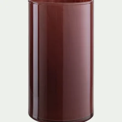 Vase tube en verre H23cm - marron