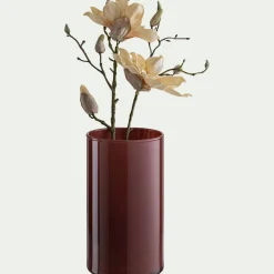 Vase tube en verre H23cm - marron