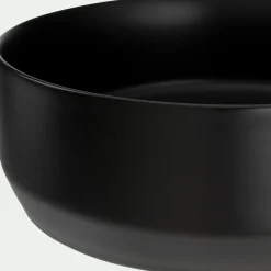 Vasque de salle de bains ronde en céramique avec bords fins - noir