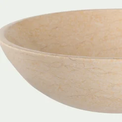 Vasque de salle de bains ronde en pierre de rivière - beige