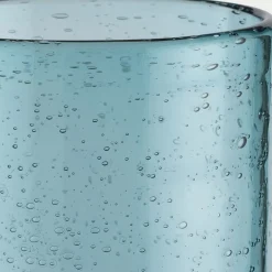 Verre à pied en verre bullé 25cl - bleu