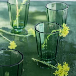 Verre à pied en verre 25cl - vert