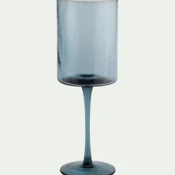 Verre à pied en verre 37cl - bleu