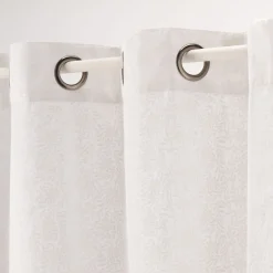 Voilage à œillets en coton motif Jasmin 140x250cm - blanc