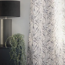 Voilage à œillets en coton motif Oranger 140x250cm - blanc