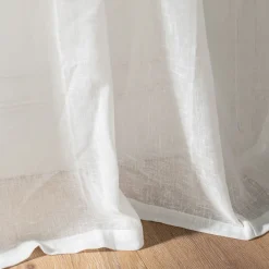 Voilage à œillets en polyester 135x250cm - blanc ventoux