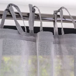 Voilage à nouettes en coton 105x250cm - gris